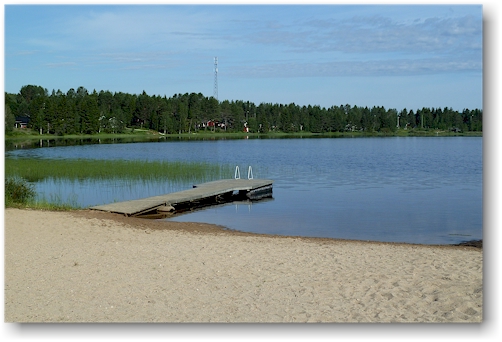 badestrand beim yllaeksen ykkoes caravan in aekaeslompolo, FI