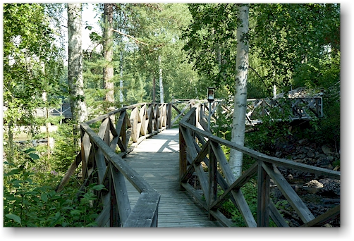 steg am ufer des vindelaelven beim camping vindeln