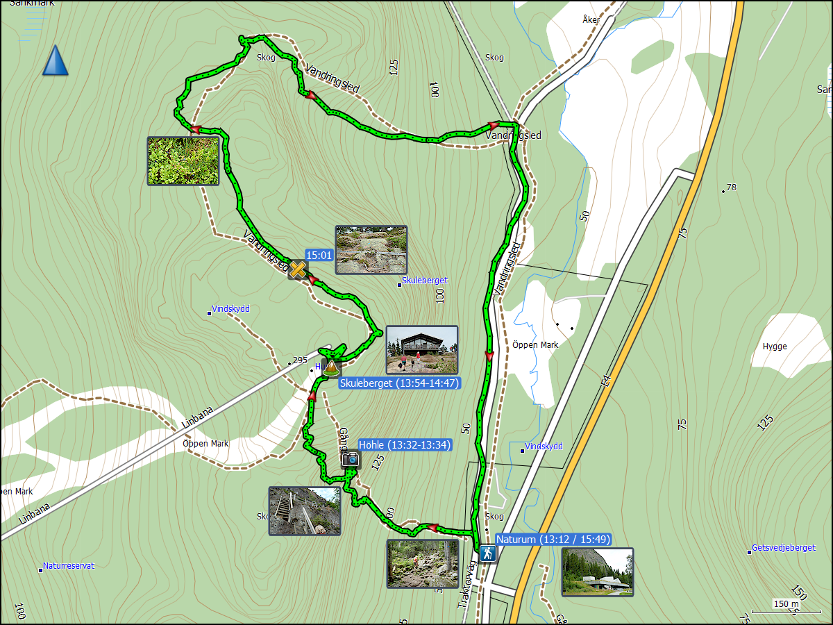 wegstrecke der fahrt ramvik - naturum - boenhamn - nordingra - ramvik