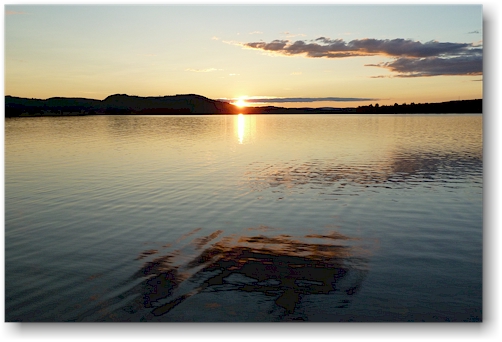 sonnenuntergang am vaexnan beim ljusdals camping