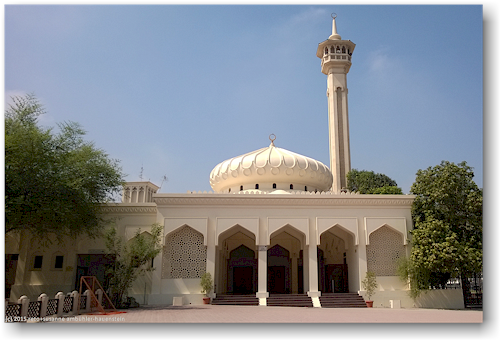 moschee in der bastakiya, wiederaufgebaute altstadt von dubai