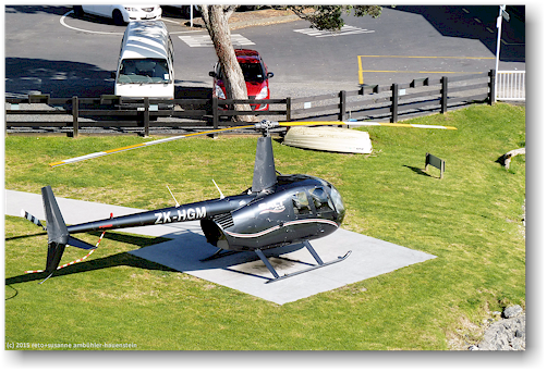 helikopter-landeplatz beim hafen von paihia