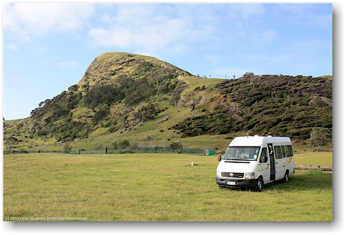 unser campervan auf der kapowairua camping area