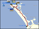wegstrecke und hoehenprofil der fahrt von cape reinga nach awanui
