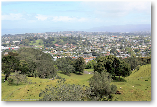 blick vom one tree hill auf auckland