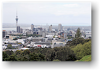 blick vom mount eden auf das stadtzentrum von auckland