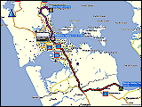wegstrecke und hoehenprofil der fahrt von whangapaoroa zum miranda holiday park via auckland