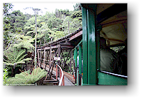 double deck bridge (doppelstoeckige bruecke) der driving creek railroad bei coromandel