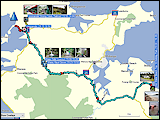 wegstrecke und hoehenprofil der fahrt von hot water beach nach coromandel und zurueck