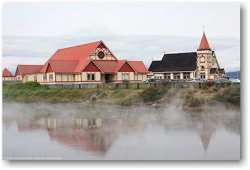 ohinemutu marae in rotorua - versammlungshaus und kirche