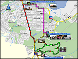karte und hoehenprofil der fahrten und wanderung in rotorua