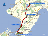karte und hoehenprofil der fahrt von taupo nach wellington