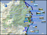 karten und hoehenprofil wegstrecken mit sea shuttle und wanderung auf dem coast track