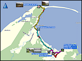 karten und hoehenprofil der fahrt von pohara nach wharariki und zurueck und diverser kurzwanderungen