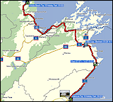 karte und hoehenprofil der fahrt von pohara nach kaikoura
