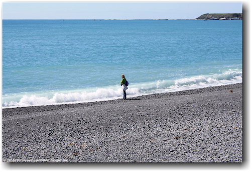 susanne am kiesstrand bei kaikoura
