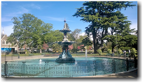 brunnen im botanischen garten in christchurch