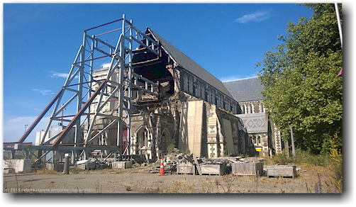 zerstoerte kathedrale in christchurch