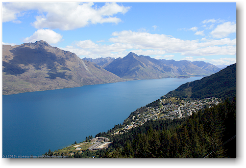 blick vom bob's peak auf den westlichen teil des lake wakatipu