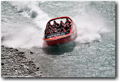 jet boot auf dem shotover river bei arthur's point