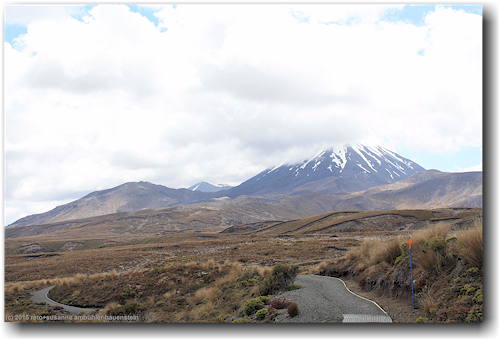 blick vom upper tama lake track auf mount ngauruhoe
