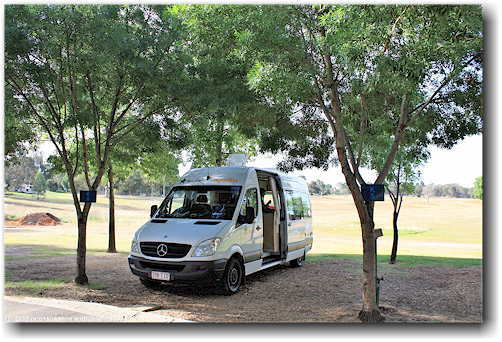 unser campervan auf dem boathaven holiday park big4 bei ebden