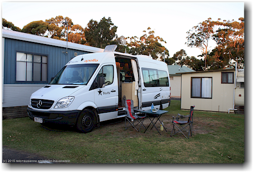 unser campervan auf dem huskisson tourist park