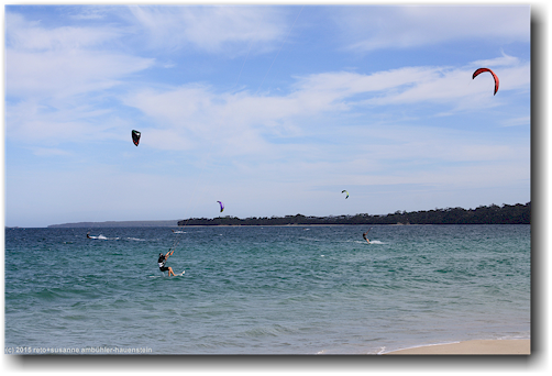 kite-surfer in der jervis bay bei huskisson