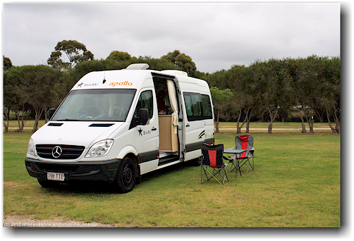 unser campervan auf dem eden south coast holiday park