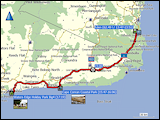 karten und hoehenprofile der fahrten von eden zum ben boyd national park und zurueck sowie von eden nach lakes entrance