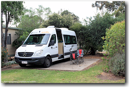 unser campervan auf dem bairnsdale holiday park big4
