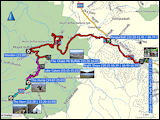 karten und hoehenprofile der fahrten von bright in den mount buffalo national park und zurueck sowie der kurzwanderungen