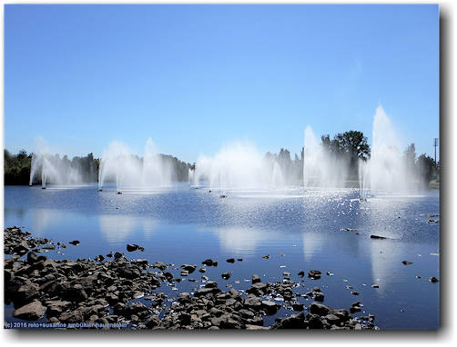 wasserspiel im oulujoki in oulu