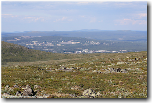 blick vom stora toppen des dundret auf die mine von gaellivare