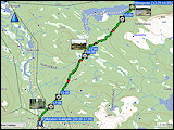 karten und hoehenprofile der fahrten vom camping arrenjarka zum parkplatz bei der fjaellstation kvikkjokk und zurueck sowie der wanderung auf dem kungsleden noerdlich von kvikkjokk