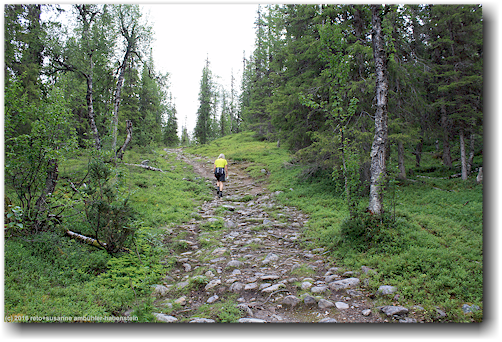 wanderweg von kvikkjokk zum sjnjerak - zwischen der ersten und der zweiten schutzhuette