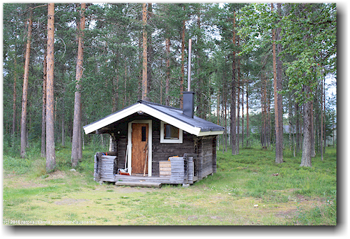 saunahaeuschen auf dem campingplatz gielas in arvidsjaur