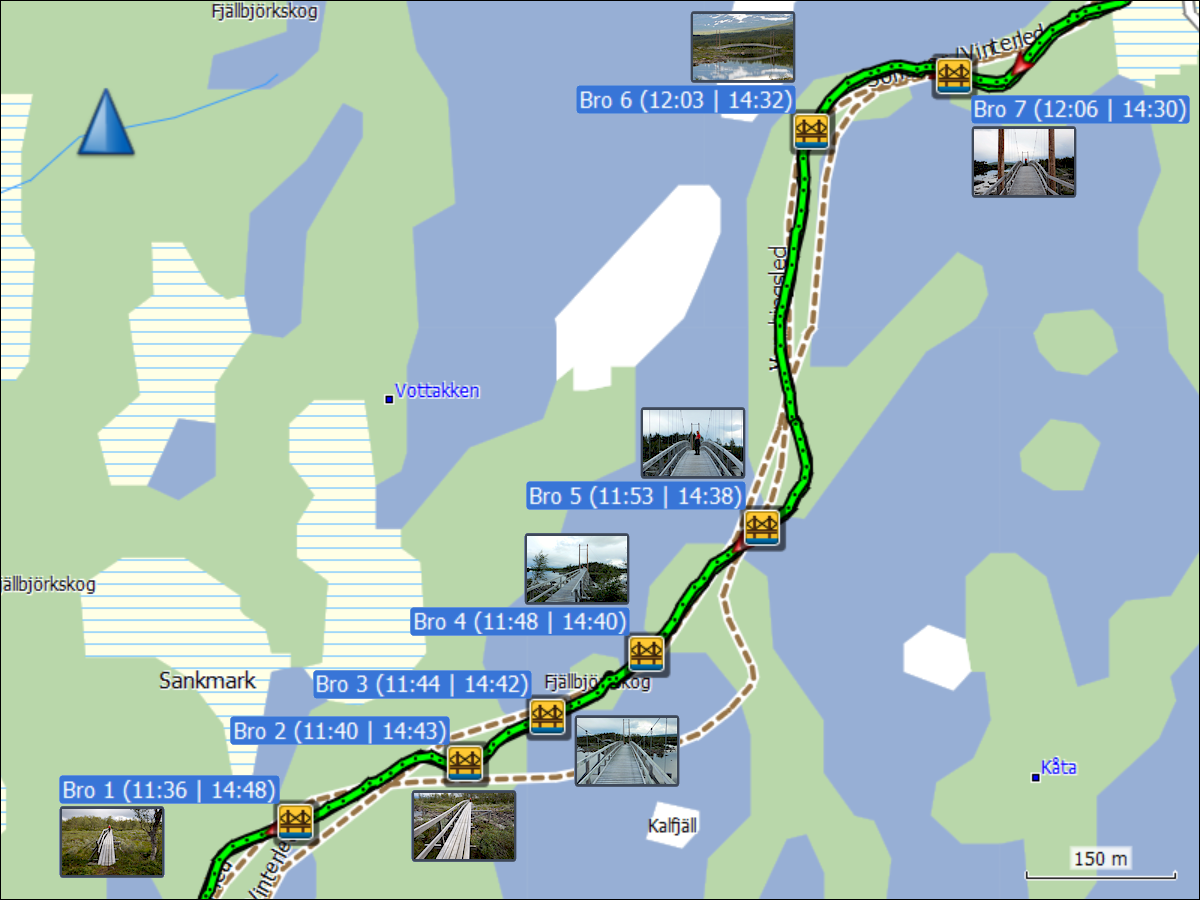 details der wegstrecke bei den sieben bruecken ueber den taernasjoen