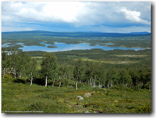 blick von kungsleden unterhalb der stokkeklippen auf den suedlichen taernasjoen