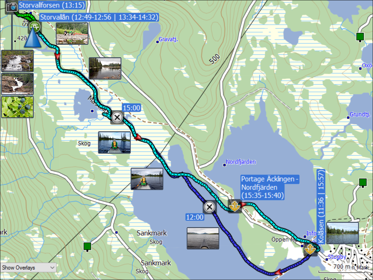 wegstrecke der fahrt von kallsedet nach kolasen und zurueck