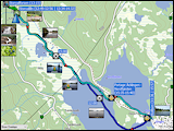 karte und hoehenprofil der fahrt von kallsedet nach kolasen und zurueck sowie der kanutour auf dem aecklingen und dem storvallan