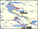 karten und hoehenprofile der fahrt von kallsedet via lillavallen und are nach halland sowie der kurzwanderung von lillavallen auf den suljaetten und zurueck