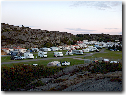 stockens camping kurz nach sonnenuntergang