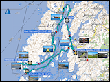 karte der kajaktour auf dem skagerrak bei stocken