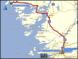 karte und hoehenprofil der fahrt von stocken zum nordstan in goeteborg, karte der fahrt vom nordstan zum ueberseehafen und der ueberfahrt mit der faehre von goeteborg nach kiel
