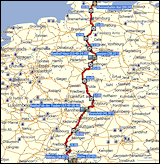 karte und hoehenprofil der fahrt von kiel nach hause