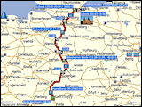 karte und hoehenprofil der fahrt von kirchheim via luebeck nach travemuende sowie karte des stadtrundganges auf der altstadtinsel in luebeck