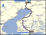 karte der fahrt in helsinki, karte des stadtrundgangs in helsinki und karte der wegstrecke des autozuges von pasila nach kolari