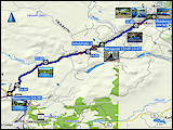 karte und hoehenprofil der kajaktour von aekaeslompolo nach aekaesjoensuu