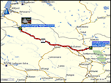 karte und hoehenprofil der fahrt von hetta nach kilpisjaervi, der fahrten im ort sowie der kurzwanderung auf den salmivaara